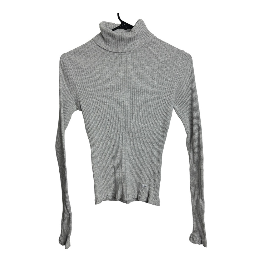 Vintage L.E.I Grey Ribbed Turtleneck Size Medium